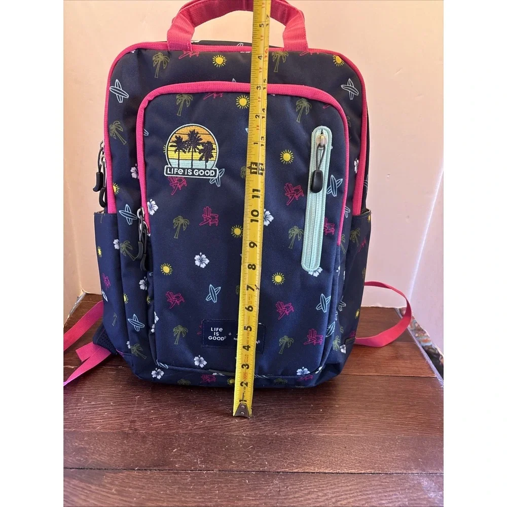 Life Is‎ Good High Sierra Backpack 40L Padded Expandable Beach Theme On Navy Bag